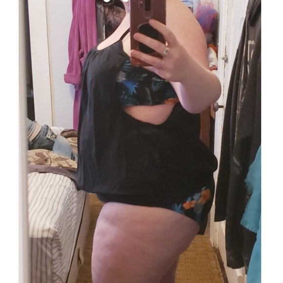 Daci Tankini Swimsuit Two Piece Tummy Control Bathing Suit Loose Fit SZ 16W. f84 - Picture 8 of 9